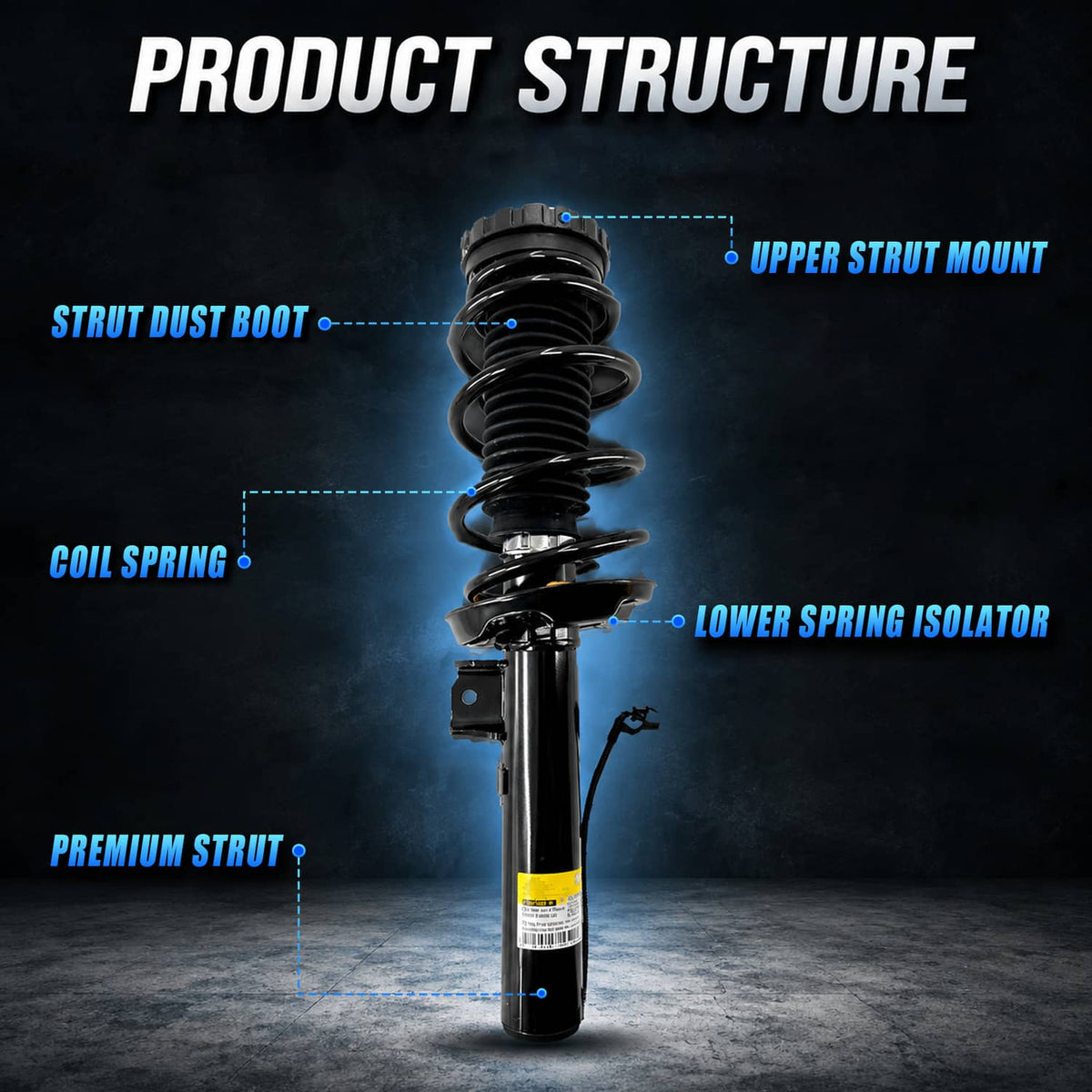 Bethesda Industrial Full Set Front & Rear Shock Struts Assys For 2013-2019 Cadillac XTS w/Electric
