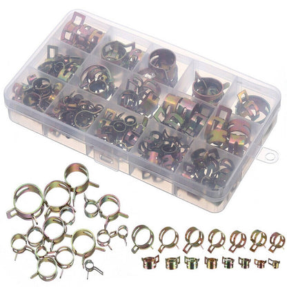 Bethesda Industrial 115PC 6-22mm Spring Hose Clamps Fastener Fuel Water Line Pipe Air Tube Clips Kit