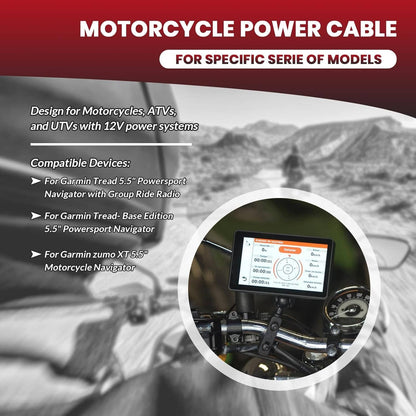 Bethesda Industrial 010-12953-03 Motorcycle Power Cable for Garmin Tread and zūmo XT Navigators 5.5"