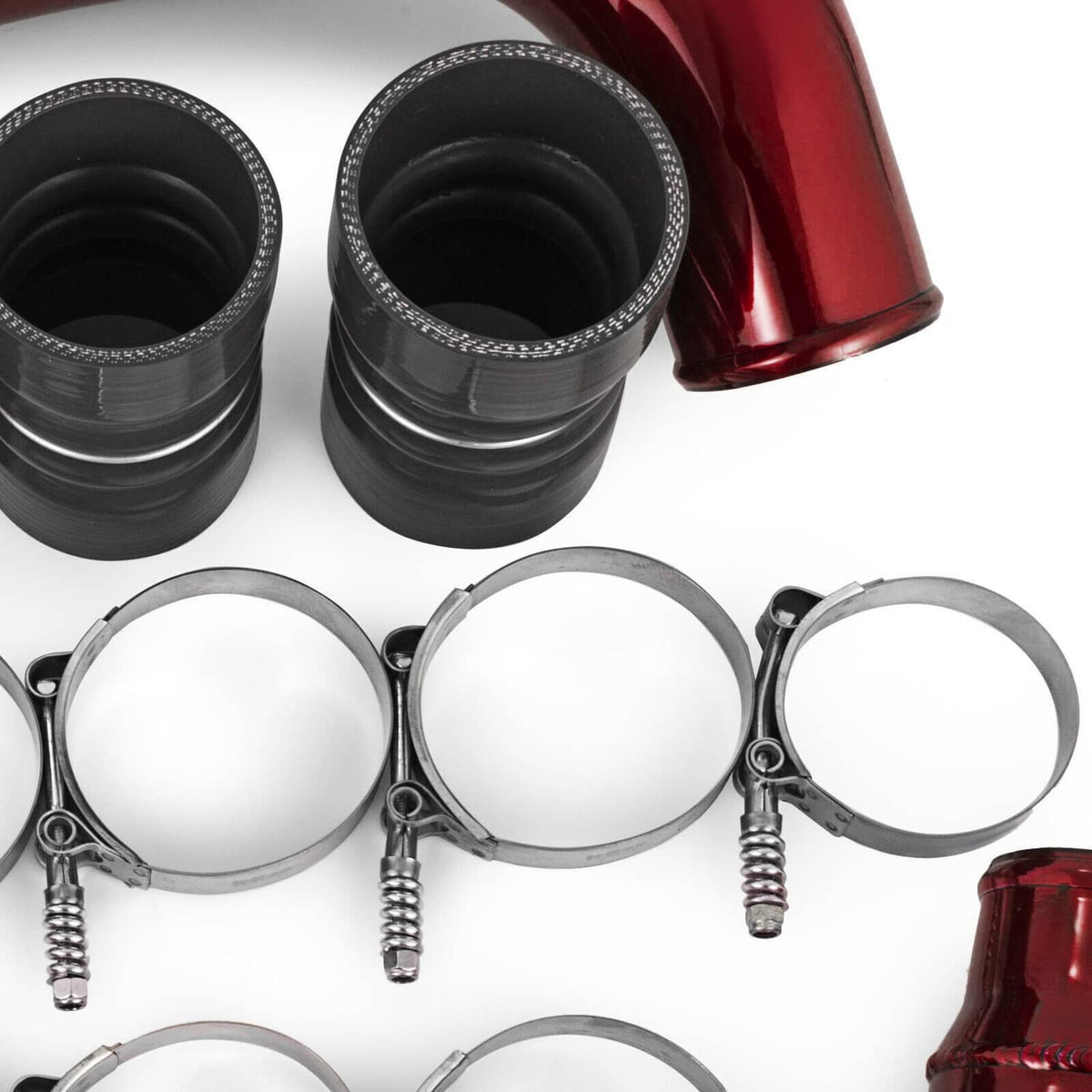 Bethesda Industrial Red Turbo Intercooler Pipe Boot Kit CAC Tubes for 2003-07 Ford 6.0L Powerstroke