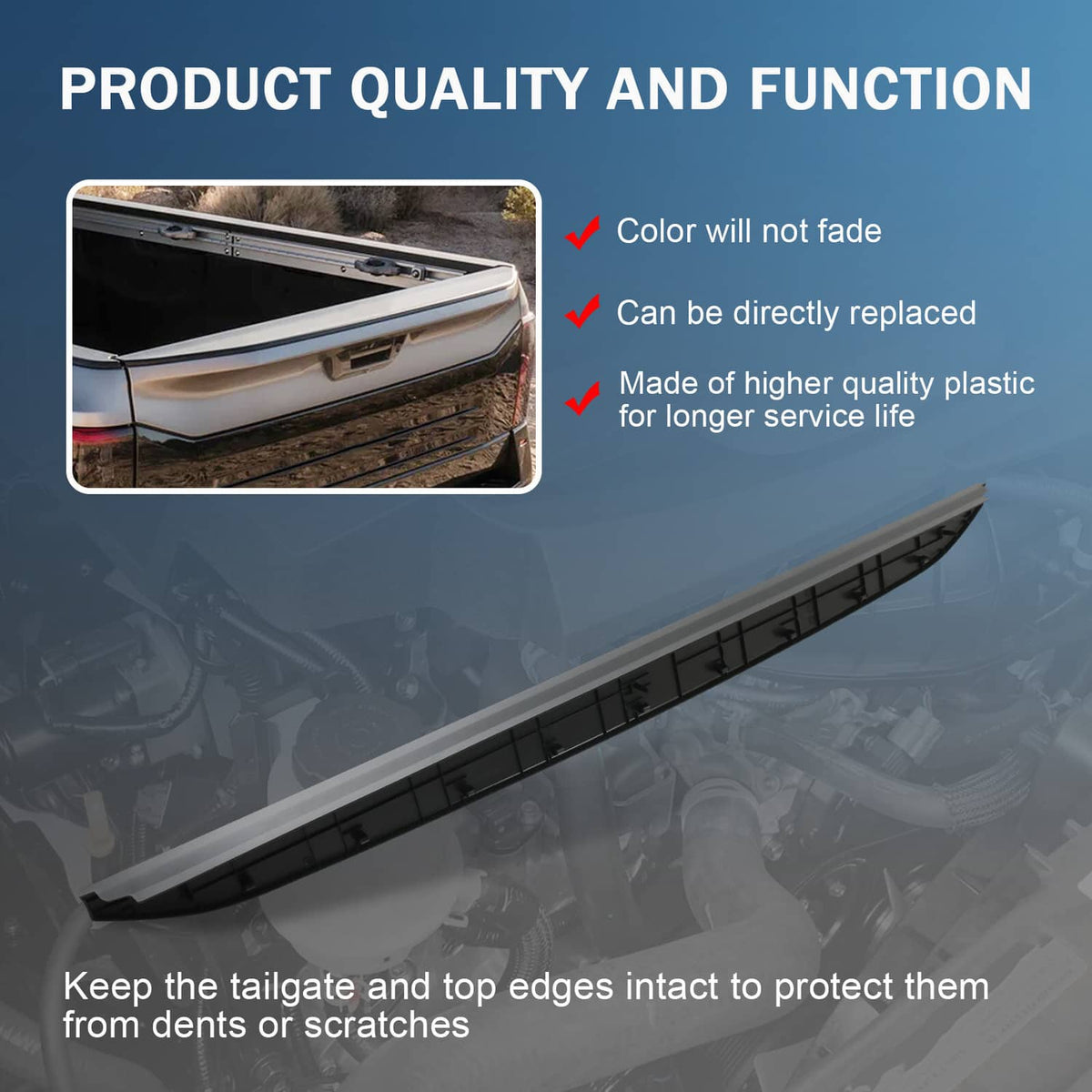 Bethesda Industrial For 2016-2021 Nissan Titan Rear Tailgate Bed Cap Molding Fit 93486-EZ00A