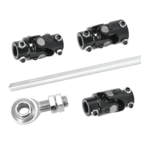 Bethesda Industrial Steering Box U Joint 36" Steel Steering Shaft + 3/4" Support Bearing GM - Black