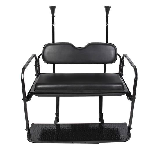 Bethesda Industrial Golf Cart Flip Rear Back Seat Kit Black For Club Car Precedent Tempo Onward 04+