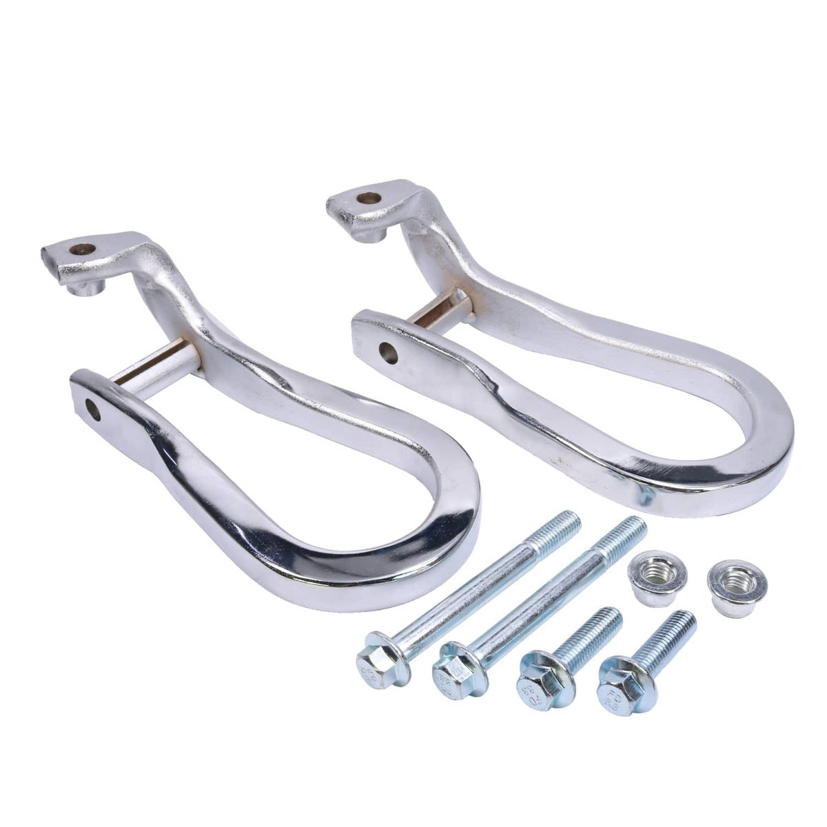 Bethesda Industrial Pair Chrome Tow Hooks Kit 84072464 For 2015-2019 Silverado Sierra 2500HD& 3500HD