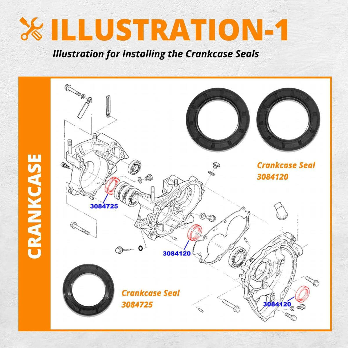 Bethesda Industrial 182-2142 Engine Oil Seal Rebuild Kit 400 400L Fit for Polaris Sport 82114 822124