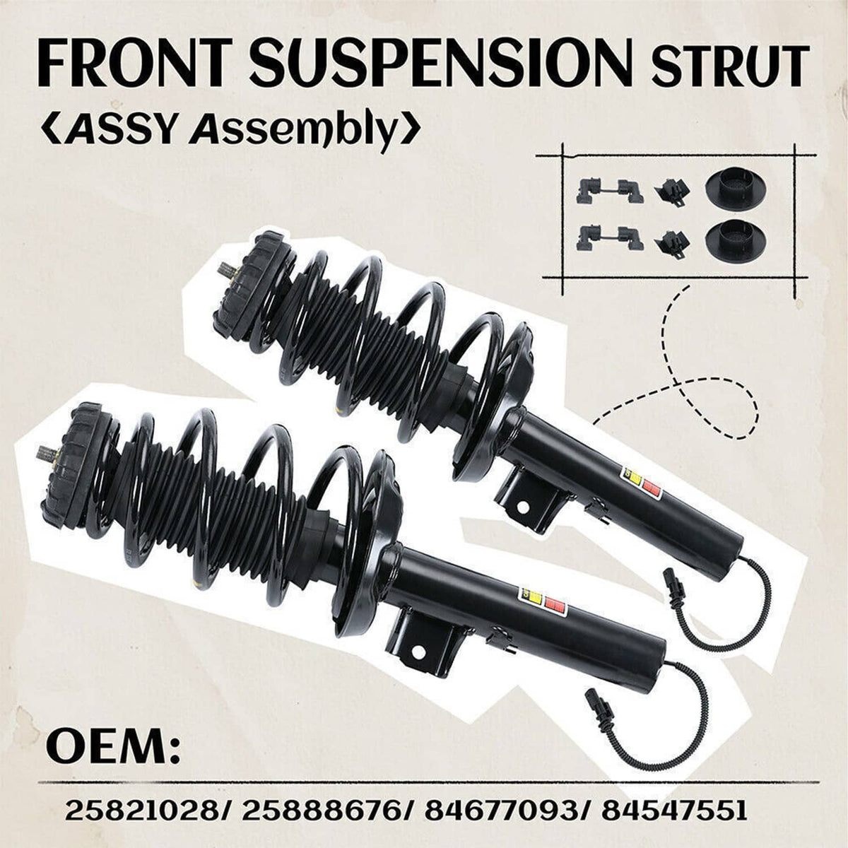 Bethesda Industrial 2x Front Suspension Strut Assys w/ Electric for 2013-2019 Cadillac XTS 84677093