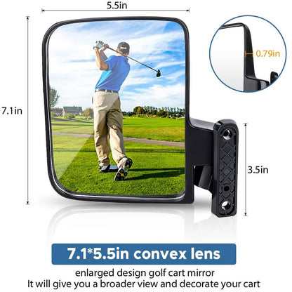 Bethesda Industrial Universal Golf Cart Side Mirrors No Drilling Rear View Mirror for EZGO Club Car