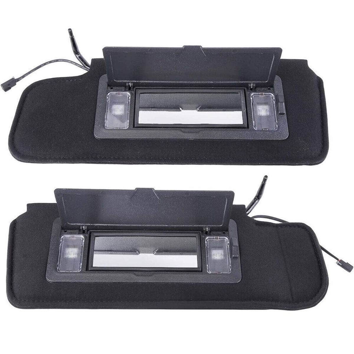 Bethesda Industrial Pair Sun visors w/Vanity Mirror & LED Light For 1984-1996 Chevy Corvette C4 5.7L