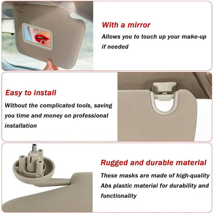 Bethesda Industrial 2Pcs Sun Visor Set Left & Right For 2002-2009 Dodge Ram 1500 2500 3500 Beige