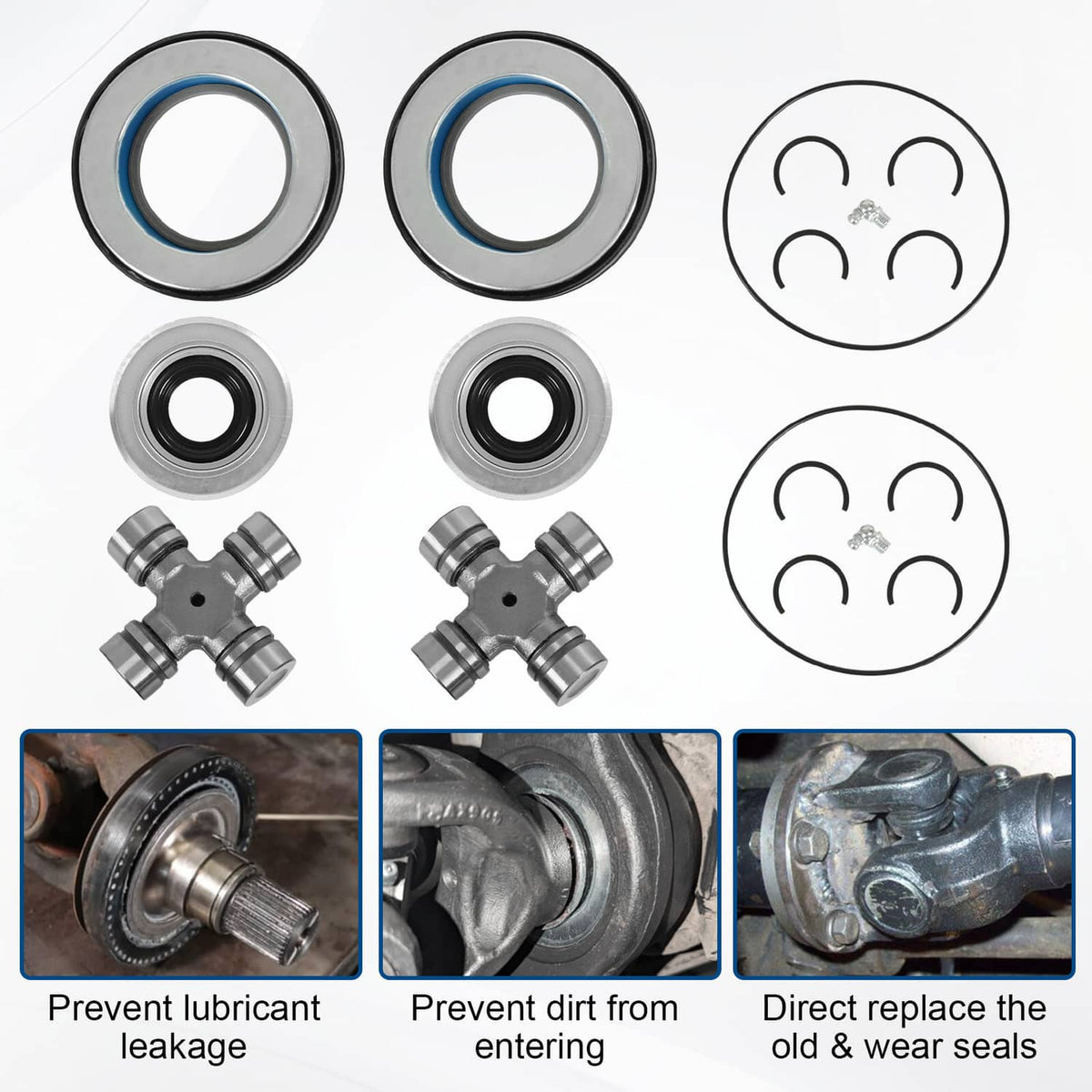 Bethesda Industrial Front Axle Seal And Greaseable U Joint Kit For Ford 2005-14 F250 F350 Super Duty