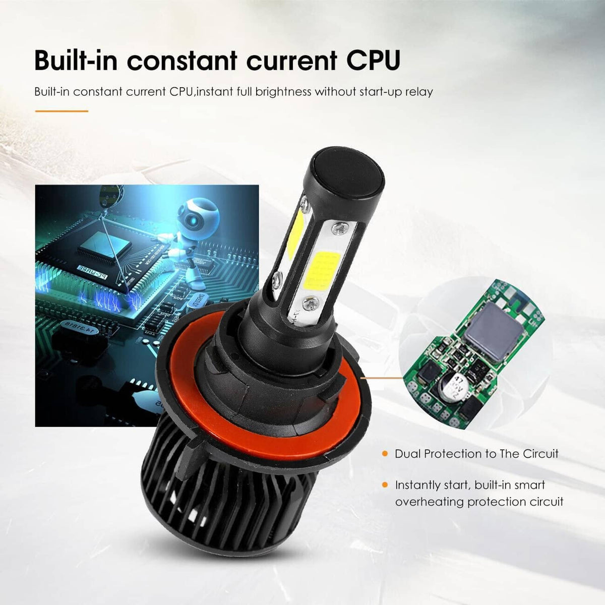 Bethesda Industrial 4-Sides H13 9008 LED Headlight Bulb for 2004-2014 Ford F-150 High Low Beam 6000K