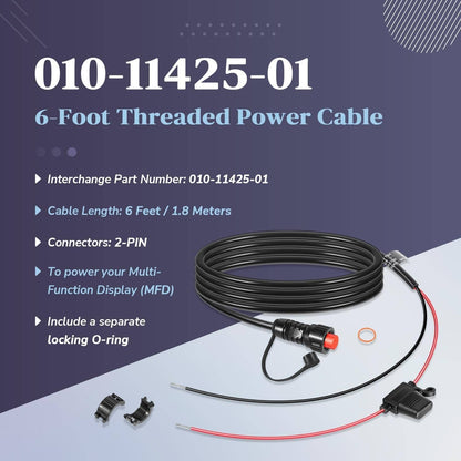 Bethesda Industrial Replace for Garmin 010-11425-01 Threaded Power Cable 6ft./1.8m for Garmin GLS