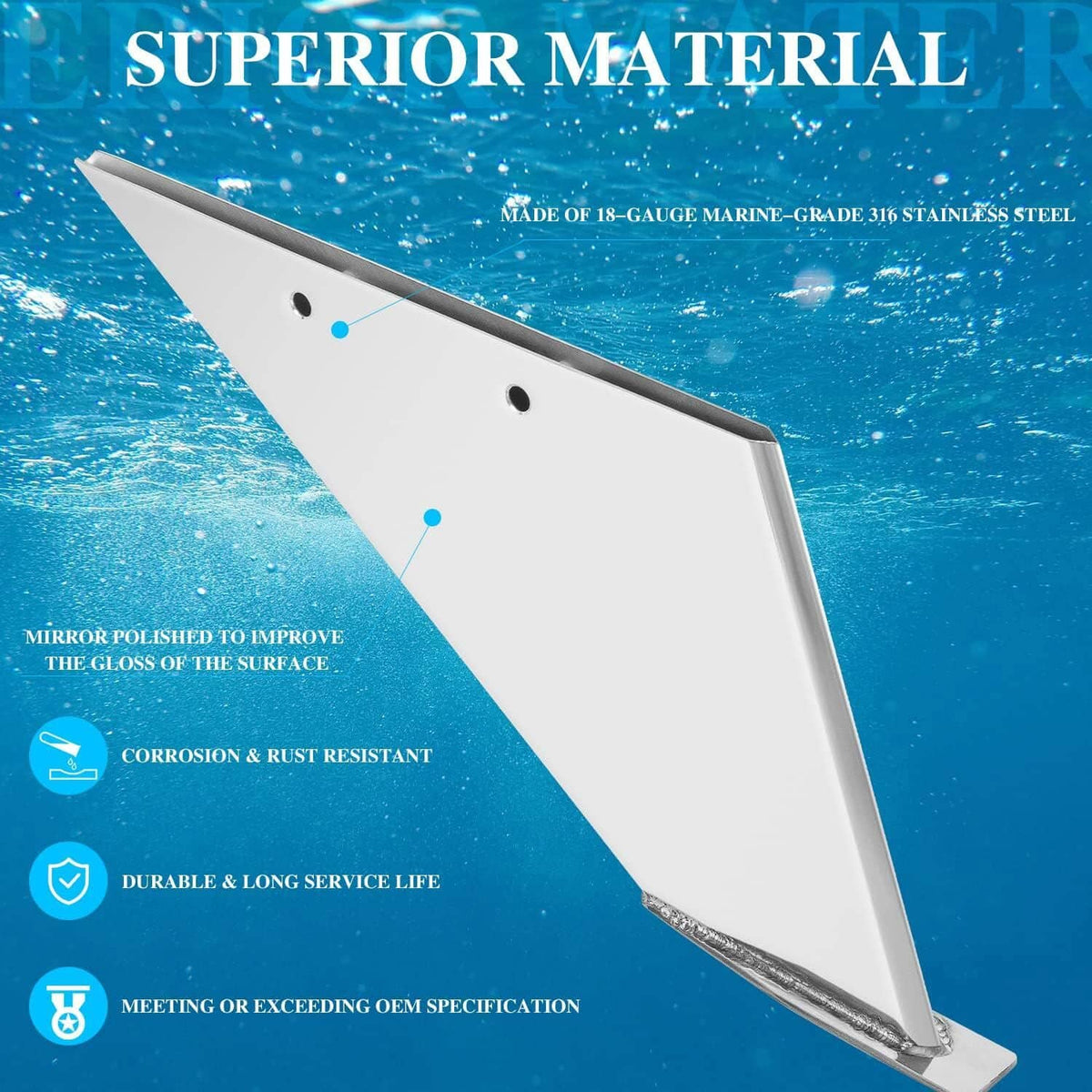 Bethesda Industrial 27061 Skeg Guard Stainless Steel Protective Skeg for Mercury 4 Stroke,2 Stroke