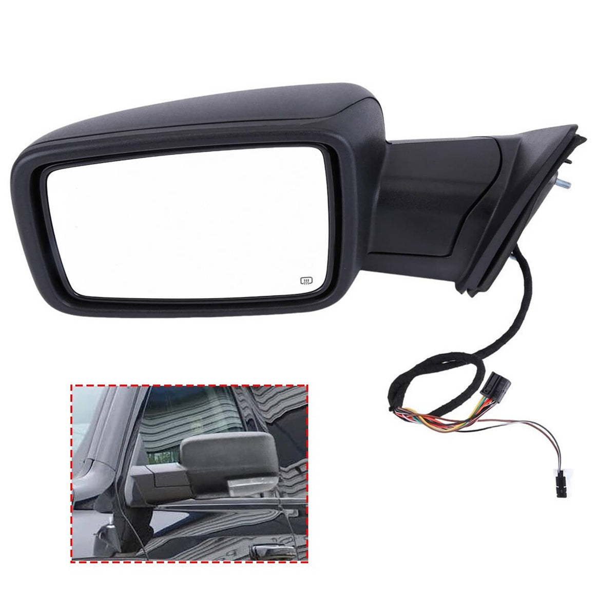 Bethesda Industrial Left/Driver Fits 2013-2019 Dodge Ram 1500 Power Fold+Heated+Temp Sensor Mirror