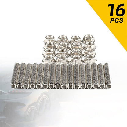 Bethesda Industrial 16pcs Stainless Steel Exhaust Manifold Stud Nuts Set for Ford 4.6L 5.4L Liter V8