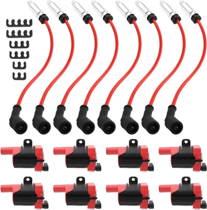Bethesda Industrial Round Ignition Coil Spark Plug Set For Chevy Silverado GMC LS1 LS3 4.8/5.3/6.0L