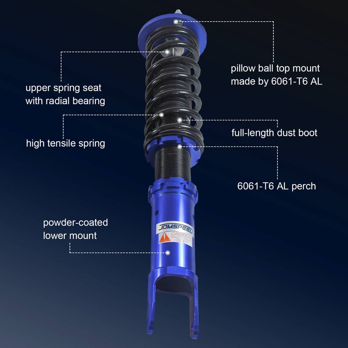 Bethesda Industrial Adjustable 4X Coilovers Struts Shocks Set For 08-12 Honda Accord 09-14 Acura TSX