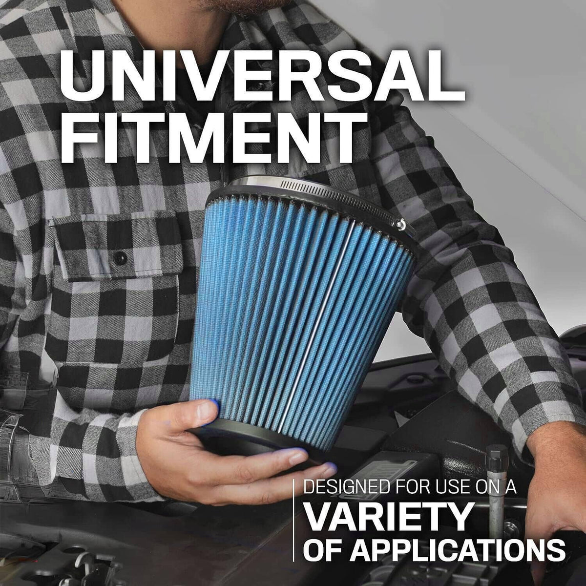 Bethesda Industrial New 4'' 102mm Long High Flow Inlet Cone Dry Filter Cold Air Intake Replacement