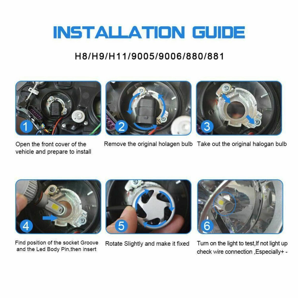 Bethesda Industrial 9005 9006 LED Headlights Kit Combo Bulbs 6500K High Low Beam Super White Bright