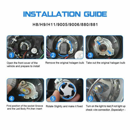 Bethesda Industrial 9005 9006 LED Headlights Kit Combo Bulbs 6500K High Low Beam Super White Bright