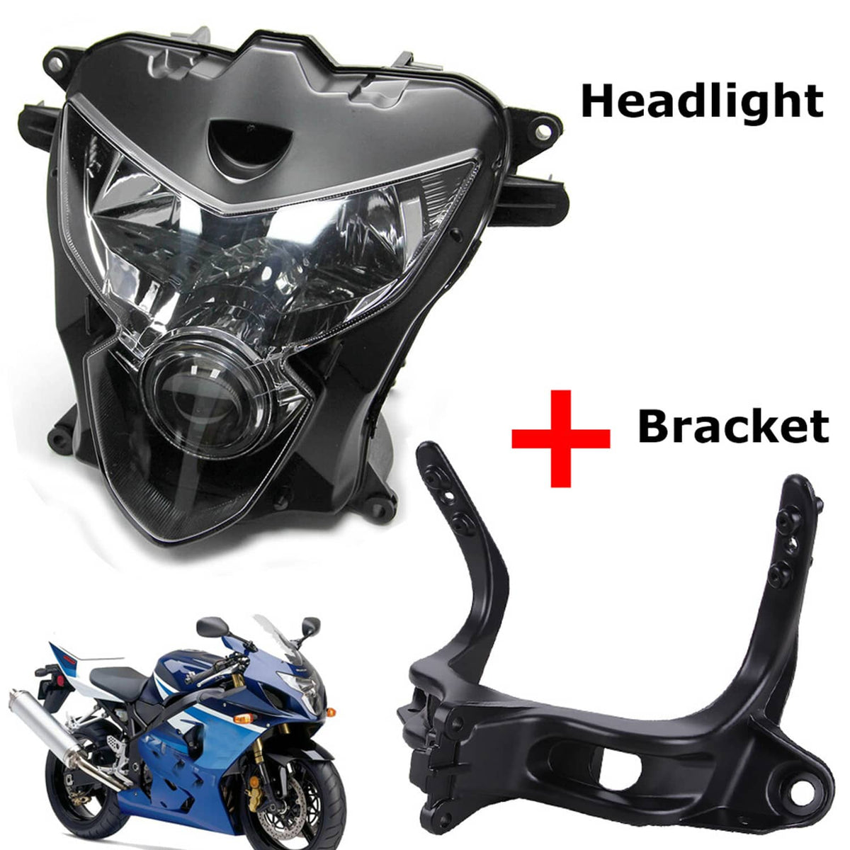 Bethesda Industrial Front Headlight+Upper Fairing Stay Bracket For Suzuki 2004-2005 GSXR750 GSXR600