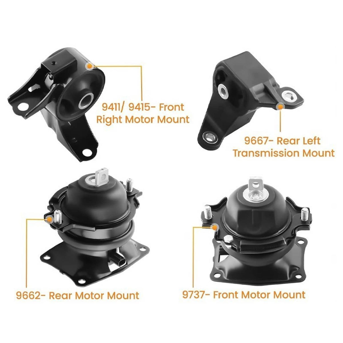Bethesda Industrial 4Pcs Motor & Trans Mount for 2011-2017 Honda Odyssey 3.5L V6 A4575EL 50850STXA04