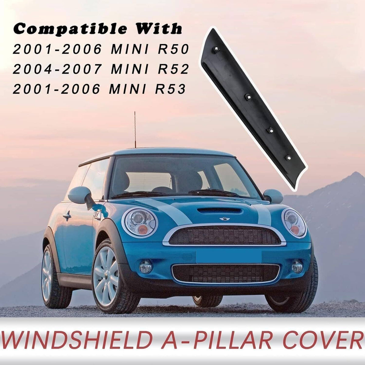 Bethesda Industrial New Front Windshield Post Trim Right +Left Side for Mini Cooper R50 R52 R53