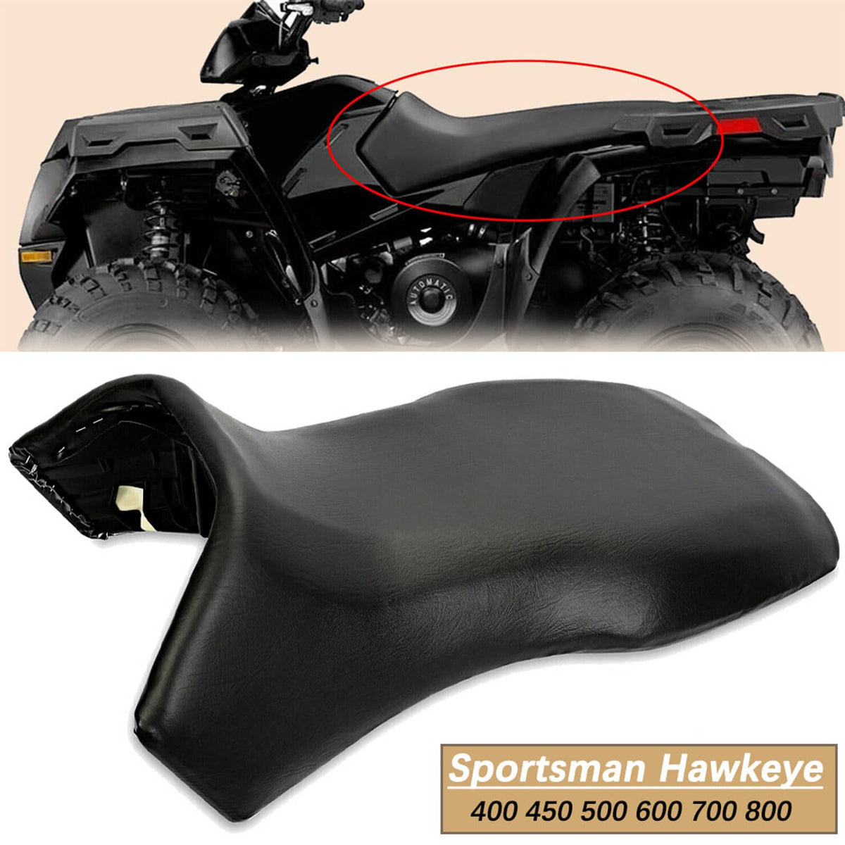Bethesda Industrial ATV Complete Seat Cover Black for Polaris Sportsman 500 700 800 EFI HO 2005-2013