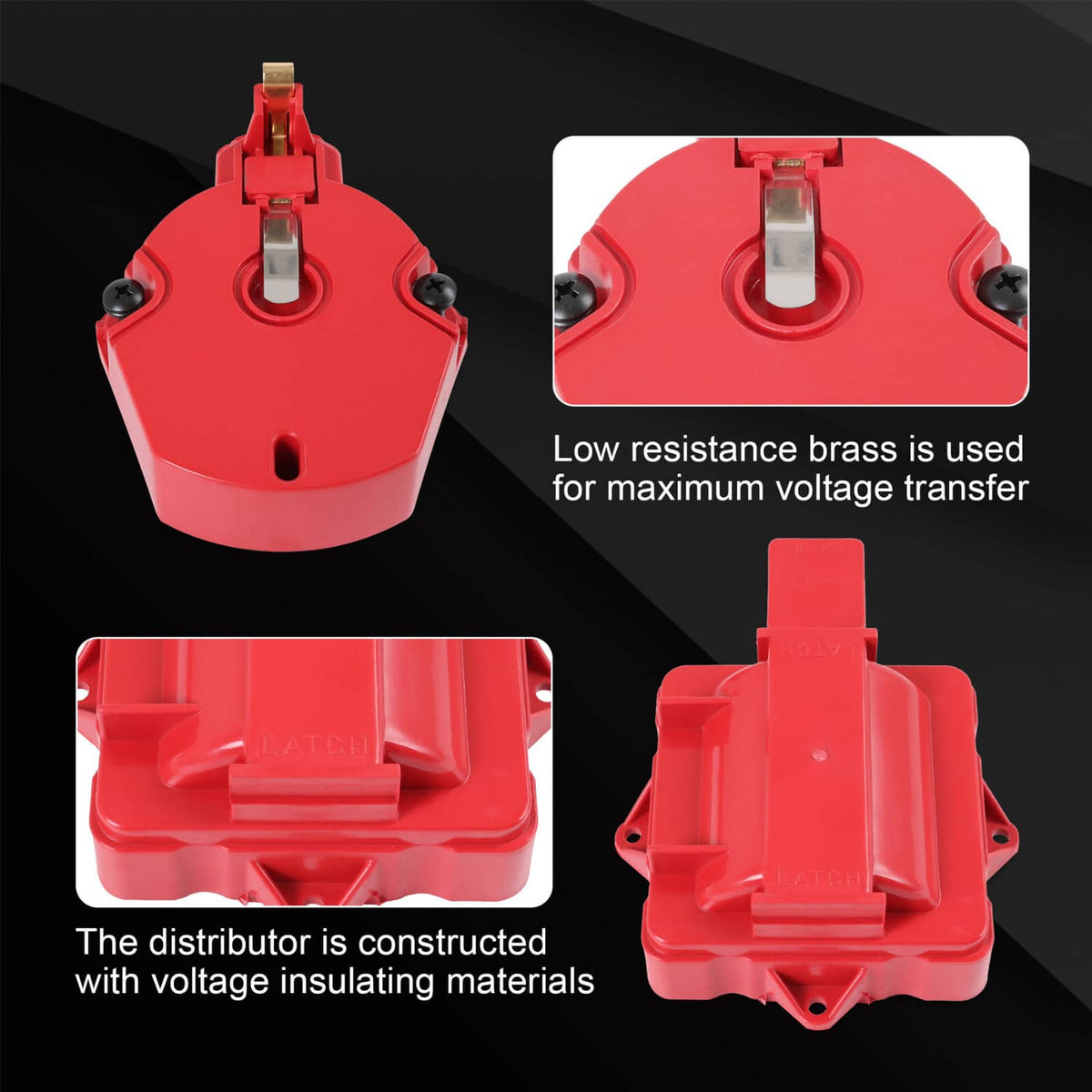 Bethesda Industrial Red HEI Large Distributor Cap Rotor Kit FOR CHEVY GM SBC BBC 305 327 350 396 454