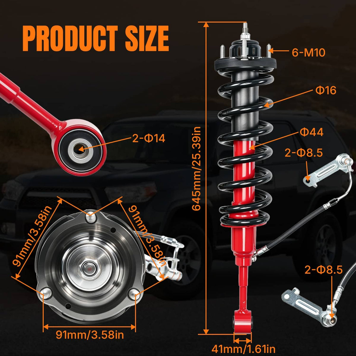 Bethesda Industrial 2x Front LH&RH Shock Strut Spring Assys For Toyota 4Runner Limited 4WD 2010-2024