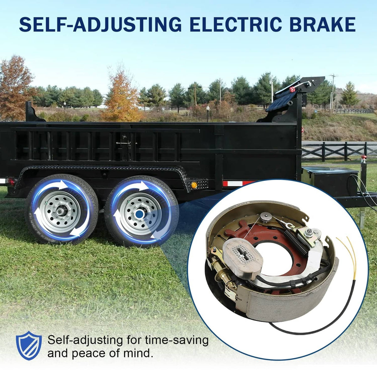 Bethesda Industrial Electric Trailer Brake Assembly Pair For 10K lbs Axle w/Shields 12-1/4"x3-3/8"