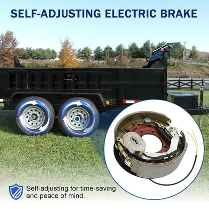 Bethesda Industrial Electric Trailer Brake Assembly Pair For 10K lbs Axle w/Shields 12-1/4"x3-3/8"