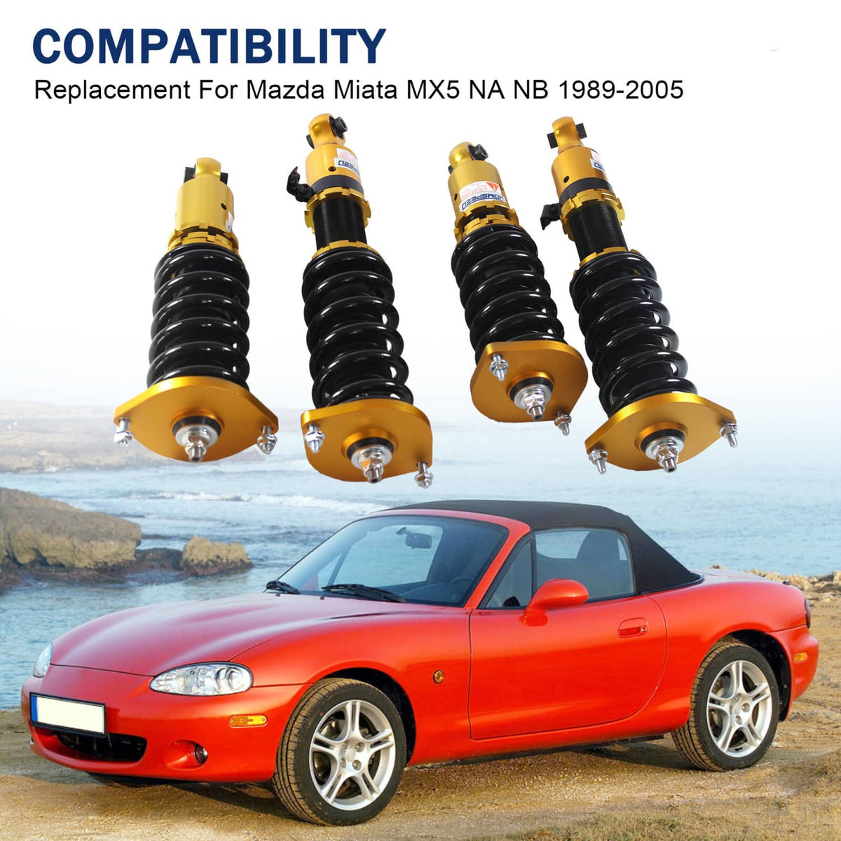 Bethesda Industrial Coilovers Coil Spring Strut For Mazda Miata MX-5 NA NB 1990-2005 Shock Absorber