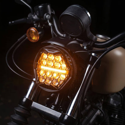 Bethesda Industrial Plug&Play 5.75'' LED Headlight with Hi/Low DRL For Harley StreetBob Super Glide