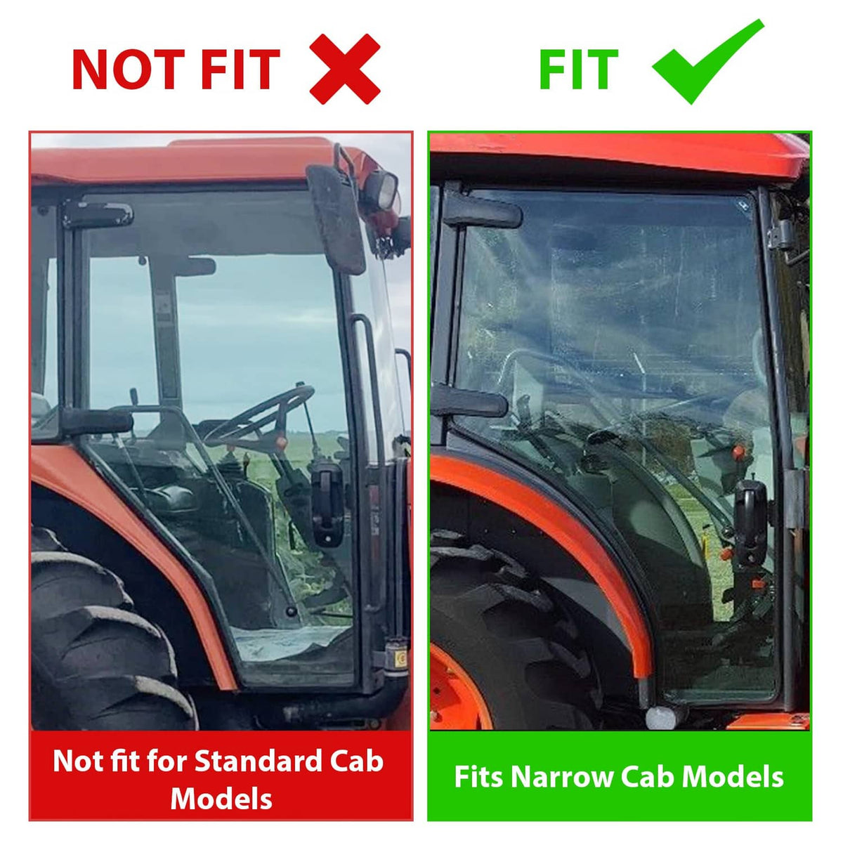 Bethesda Industrial Right Side Cab Door Glass For Kubota M4N071 M5091 M5111 M5040 M5140 M6040 M6060