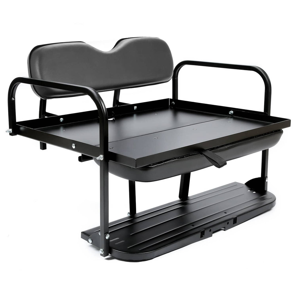 Bethesda Industrial Golf Cart Flip Folding Rear Back Seat Kit Black For EZGO Marathon Pre-1994