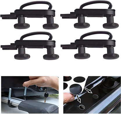 Bethesda Industrial 4Pcs Roof Box U-Bolt Clamps Cargo Carrier Roof Rack Bracket Van Mounting Black