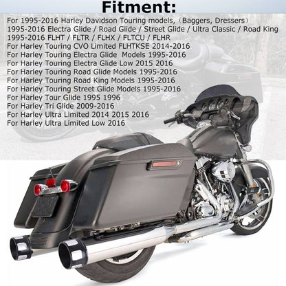 Bethesda Industrial 4" Megaphone Slip-On Exhaust Pipe Mufflers For Harley Electra Glide Road King