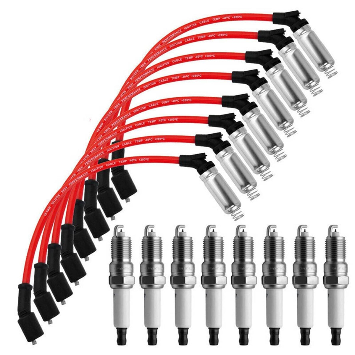 Bethesda Industrial New 8Pcs For Wires 48322 & Spark Plugs 41962 Chevy Silverado GMC 4.8/5.3/6.0L V8