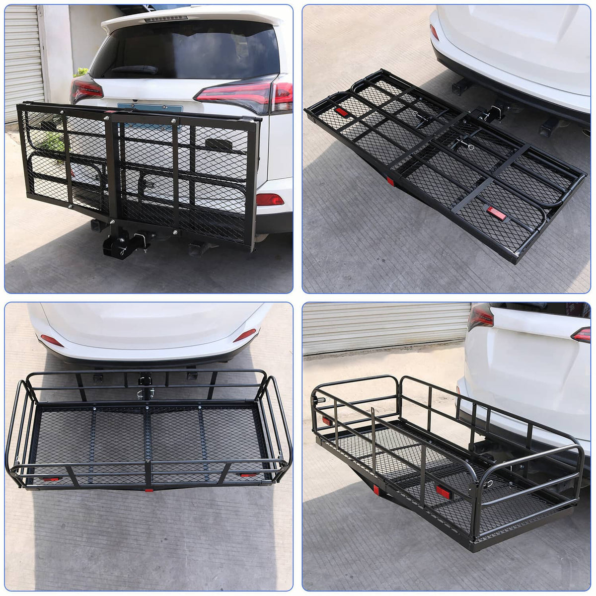 Bethesda Industrial 500lbs Car SUV Folding Rack Cargo Basket Trailer Hitch Mount Luggage Carrier New