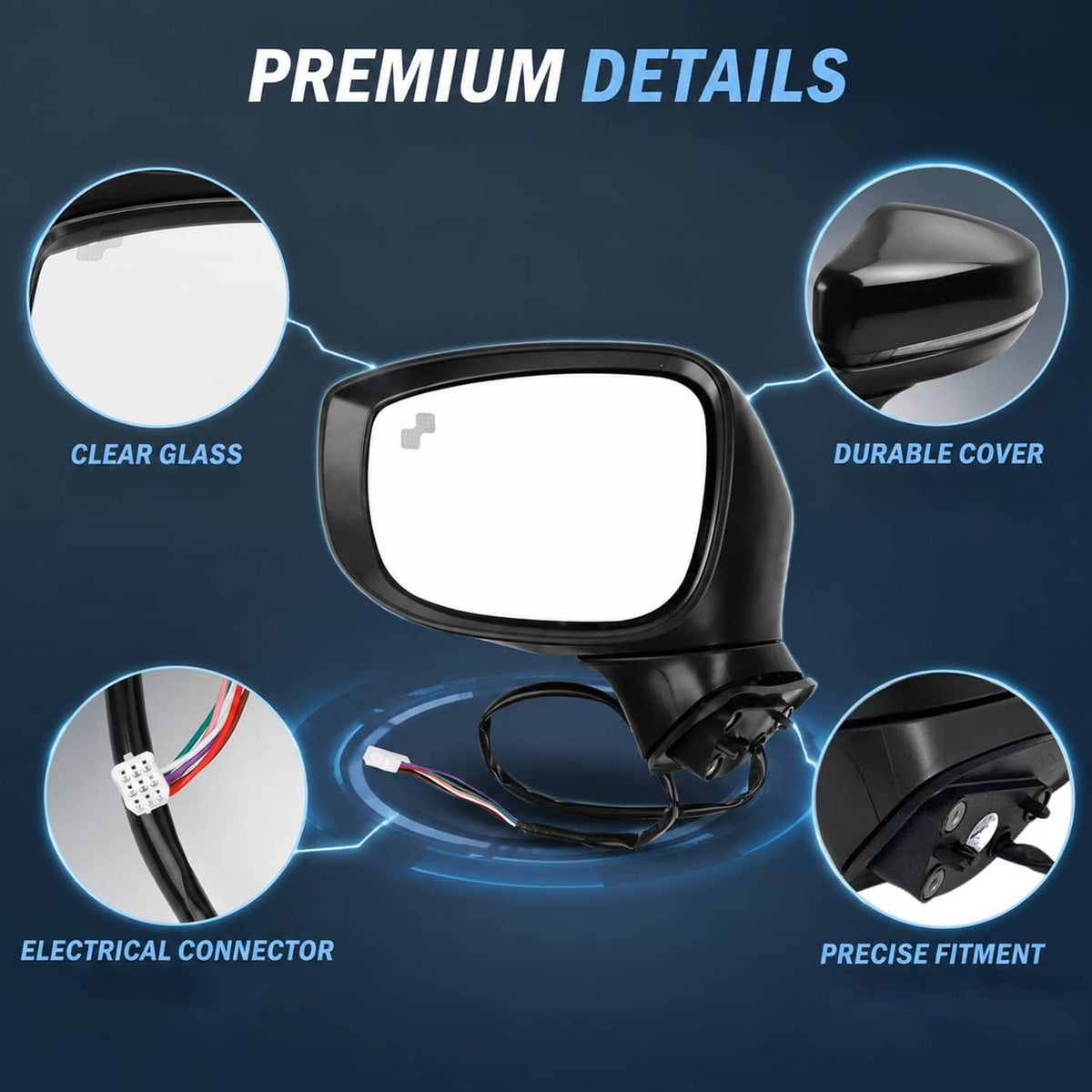 Bethesda Industrial Left Driver Side Mirror for 2017-24 Mazda CX-5 With BSM Power Turn Signal Light