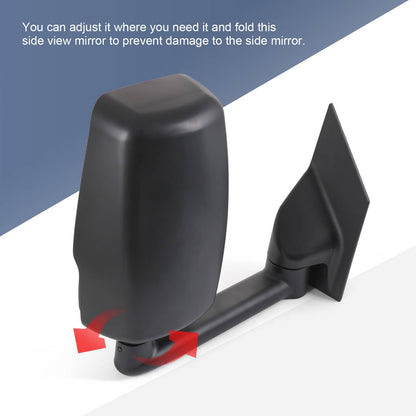 Bethesda Industrial LH + RH Pair Manual Tow Mirrors For 2003-2017 Chevy Express Savana Van Smooth