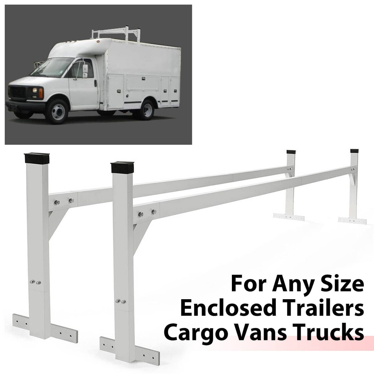 Bethesda Industrial Adjustable Roof Mount Ladder Rack Bracket 400 lbs For Universal Trailer 4'-8.5'