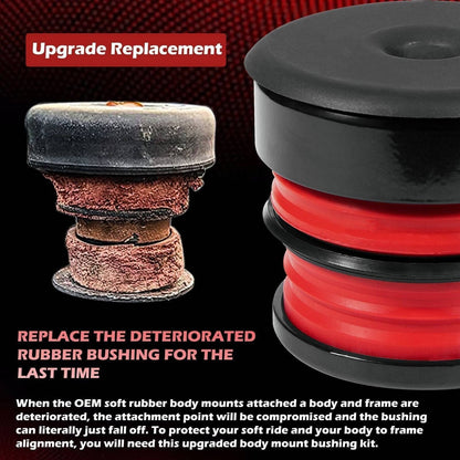 Bethesda Industrial Silicone Body Mount Bushing Kit for 2008-2016 Ford F250 F350 Super Duty Crew Cab