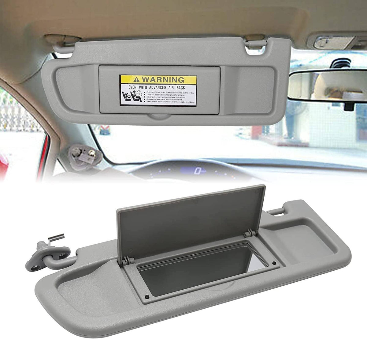 Bethesda Industrial New Sun Visor Light Gray Clear Gray Pair For 06-11 Honda Civic Left & Right Set