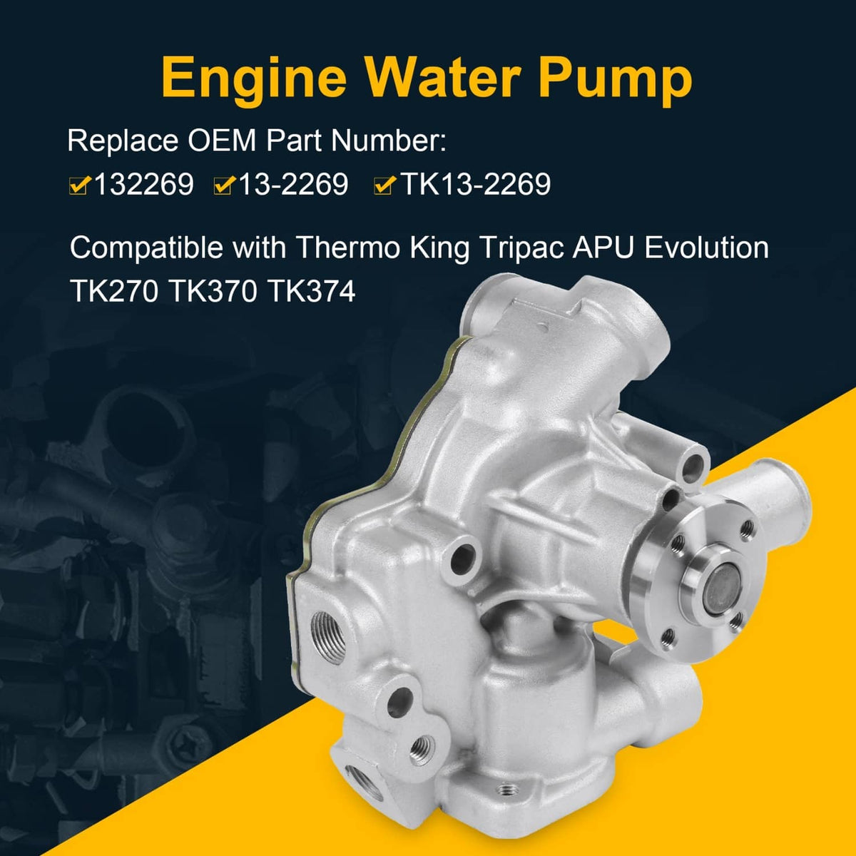 Bethesda Industrial Water Pump 13-2269 132269 For Thermo King Tripac APU Evolution TK270 TK370