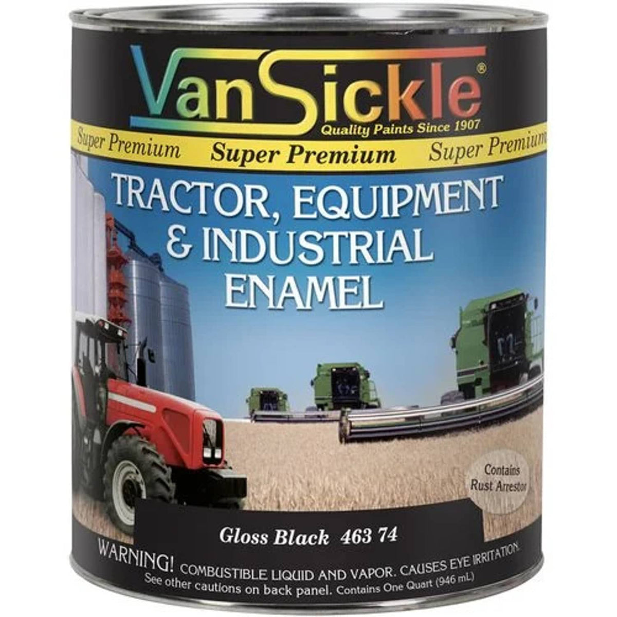 Bethesda Industrial Gloss Black Tractor Paint Quart fits Paint, Sealants, Lubricants, Chemicals