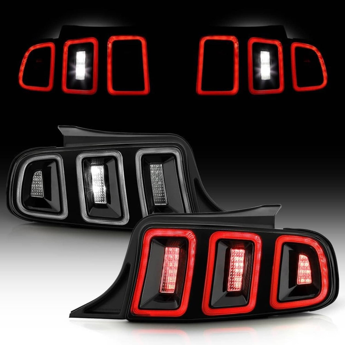 Bethesda Industrial For 2010-2014 Ford Mustang Full LED w/ Sequential Tail Lights Black Brake Lamps