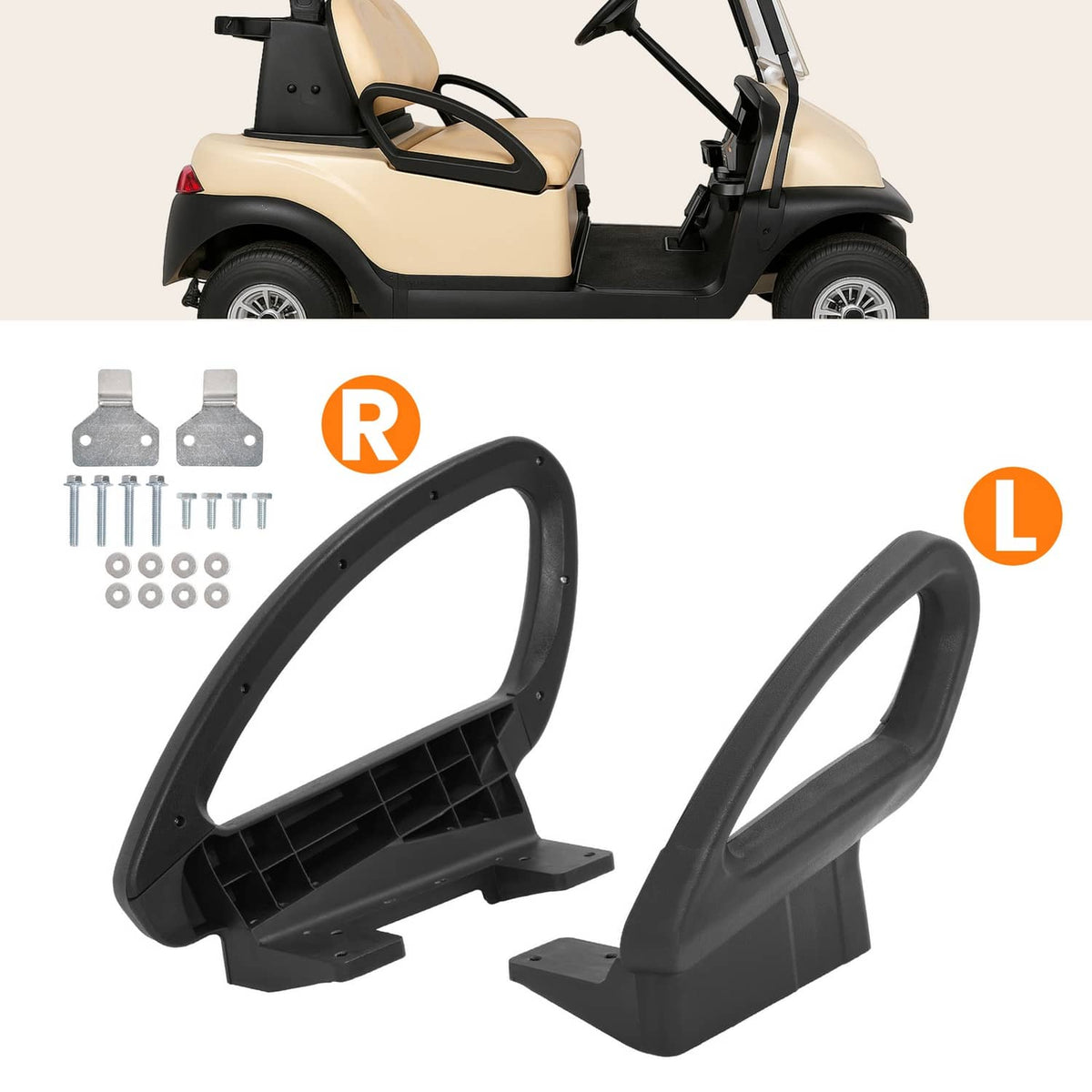Bethesda Industrial Hip Restraint Kit #103833901 For Club Car Precedent 2012+ Driver Passenger Side