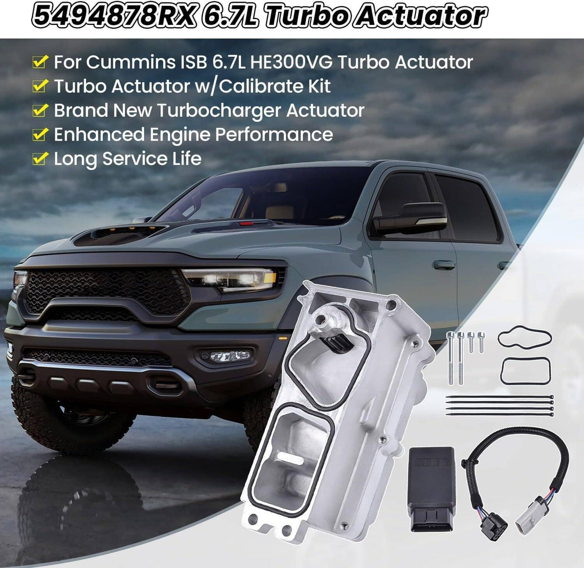 Bethesda Industrial Turbo Actuator Set with Calibration For 2013-2018 Dodge Cummins ISB 6.7L HE300VG